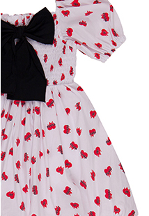 Pinko Bambina Abito A Palloncino Stampa Cuori E Fiocco Nero.