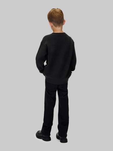 Calvin Klein Bambino Maglione Nero Con Logo Verde.