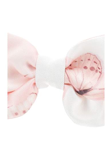 Monnalisa Bambina Fascia Fiocco In Mikado Con Fiocco E Stampa Farfalle.