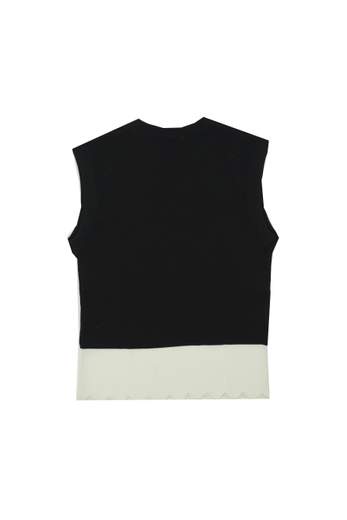 Manila Grace Bambina Canotta In Filo Nera E Bianca.