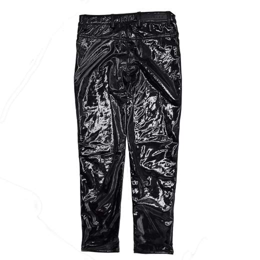 John Richmond Bambina Pantalone Nero In Vinile Per Ragazza