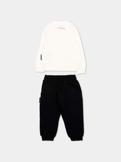 John Richmond Bambina Completo Felpa Con Stampa E Leggings Nero