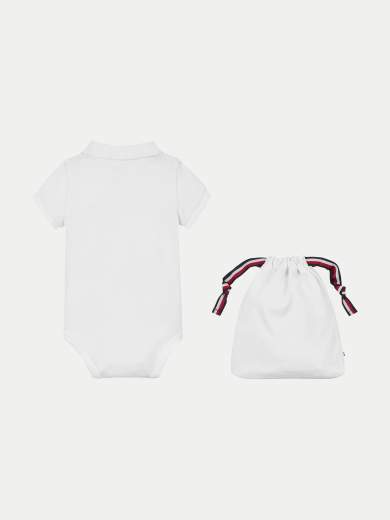 Tommy Hilfiger Bambino Polo Per Neonato In Piquet "la Mia Prima Polo"