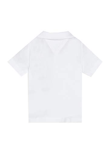 Tommy Hilfiger Bambino Polo Bianca Per Neonato Con Logo Ricamato.