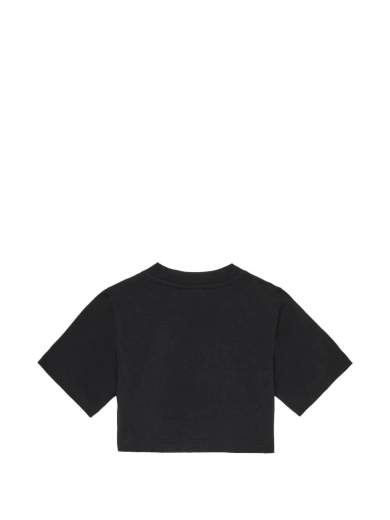 Palm Angels Bambina T-shirt Cropped Logo Con Strass.
