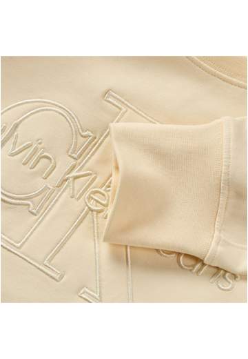 Calvin Klein Bambino Felpa Giro Collo Con Ricamo Logo.