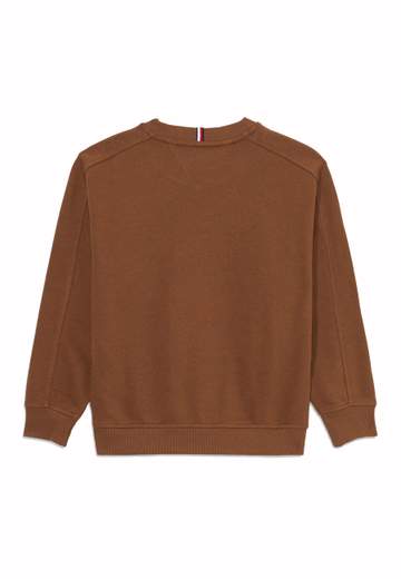 Tommy Hilfiger Bambino Felpa Marrone Con Logo.