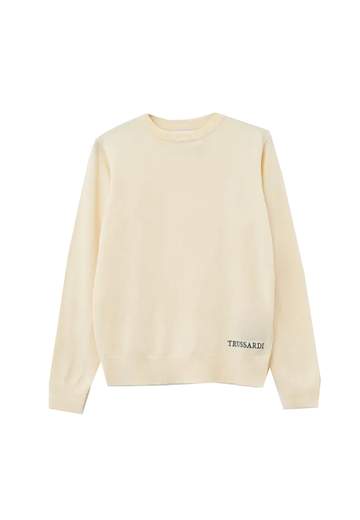 Trussardi Bambino Maglione Per Bambino Collo A Giro,logo Ricamato.