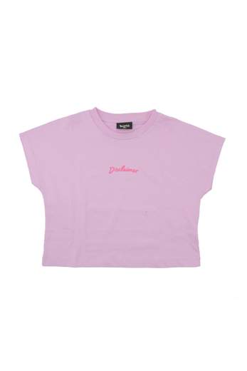 Disclaimer Bambina T-shirt Cropped Per Ragazza Con Stampa Logo Posteriore.