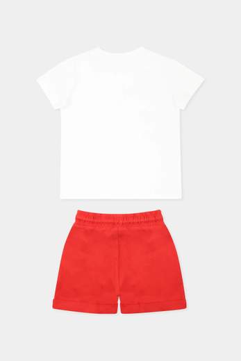 Trussardi Bambino Completo Per Neonato Con T-shirt Con Logo E Bermuda.