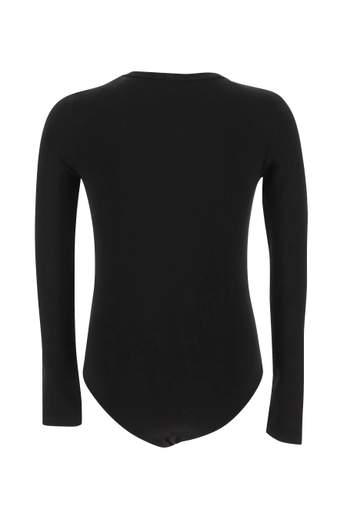 Diesel Bambina T-shirt Nera A Body Con Logo Ricamato.