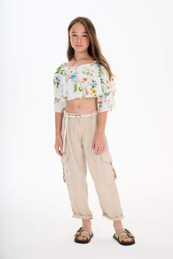Elsy Bambina Pantalone Cargo Per Ragazza Con Tasconi.
