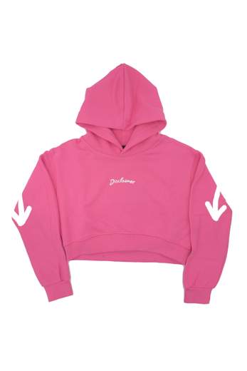 Disclaimer Bambina Felpa Cropped Per Ragazza Con Cappuccio