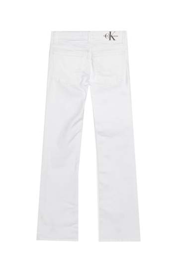 Calvin Klein Bambina Denim Bianco Per Ragazza Modello A Trombetta.