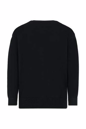 John Richmond Bambino Cardigan Nero Per Ragazzo Con Logo.