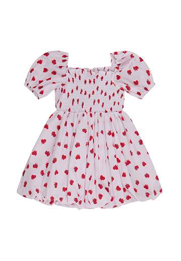 Pinko Bambina Abito A Palloncino Stampa Cuori E Fiocco Nero.