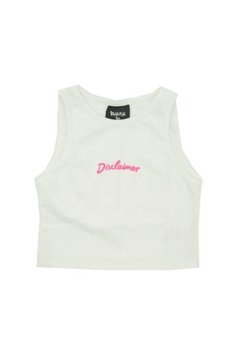 Disclaimer Bambina Canotta A Costine Con Logo.