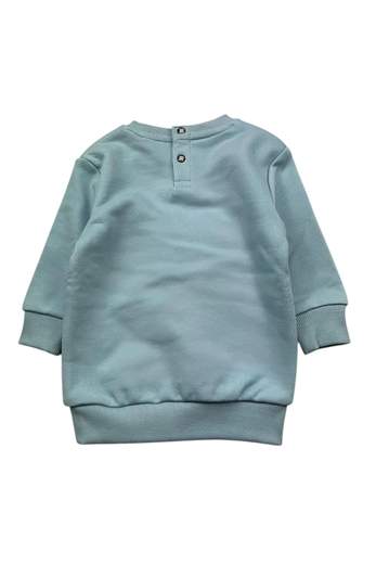John Richmond Bambino Felpa Celeste Per Neonato Con Logo In Tessuto Tartan.
