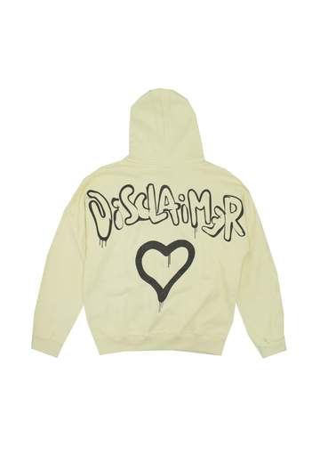 Disclaimer Bambina Felpa Beige Per Ragazza Con Cappuccio Stampa Logo Nero Con Glitter.