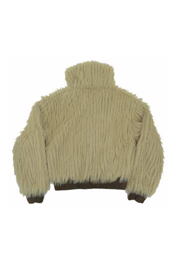 Manila Grace Bambina Pelliccia Beige Con Elastico Marrone.