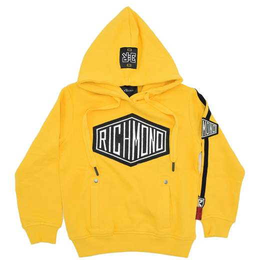 John Richmond Bambino Felpa Bambino Gialla Con Cappuccio Logo Richmond