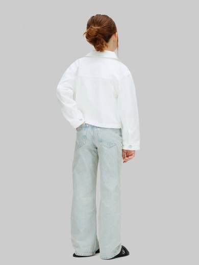 Calvin Klein Bambino Giubbino In Jeans Bianco.