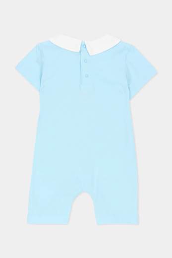 Moschino Neonato Tutina Corta Per Neonato Stampa Orsetto Sulla Nuvola.