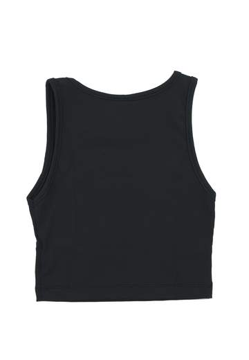 Disclaimer Bambina Canotta Bimba In Costina, Stampa Logo Con Borchie.