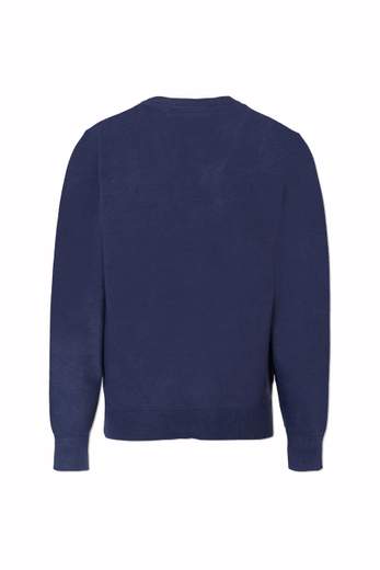 Trussardi Bambino Cardigan Blu Per Bambino Con Logo Ricamato.