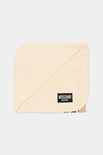 Moschino Neonata Coperta Per Neonata Stampa Logo E Teddy.