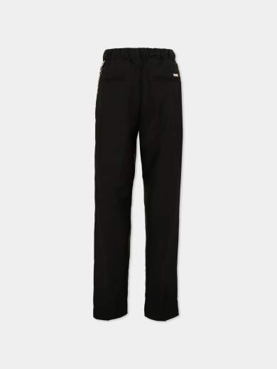 John Richmond Bambino Pantalone Nero Con Elastico In Vita