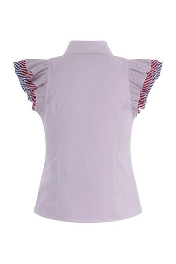 Monnalisa Bambina Camicia Bianca Con Voilant.