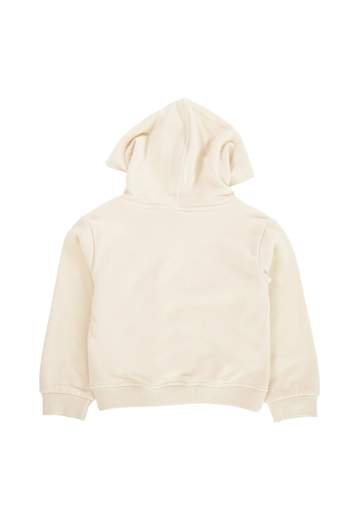 Manila Grace Bambina Felpa Beige Con Cappuccio E Fiocchi Neri.