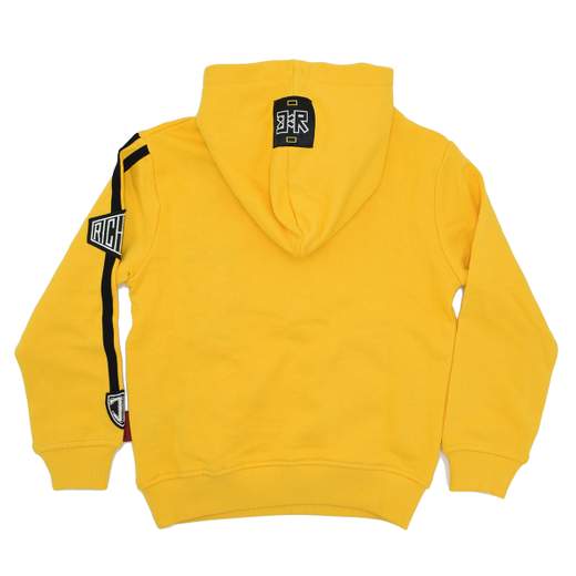 John Richmond Bambino Felpa Bambino Gialla Con Cappuccio Logo Richmond