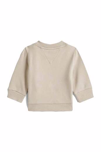 Tommy Hilfiger Bambino Felpa Beige Per Neonato,con Logo Ricamato.