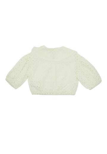 Manila Grace Bambina Top In Pizzo San Gallo,con Colletto.
