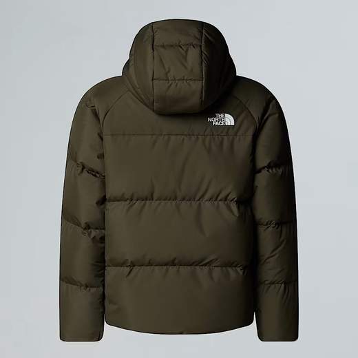 The North Face Bambino Piumino Nero Con Cappuccio Con Logo.