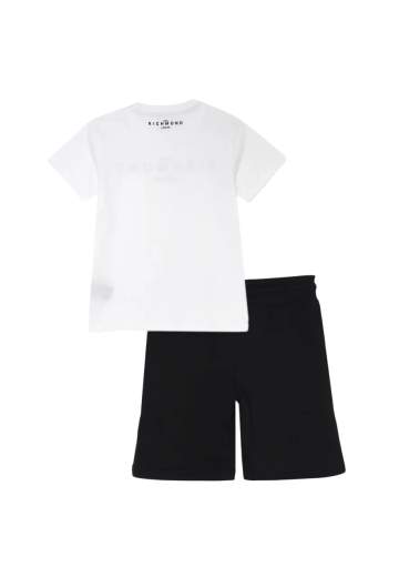 John Richmond Bambino Completo Per Bambino Con T-shirt Basic Con Stampa E Bermuda.