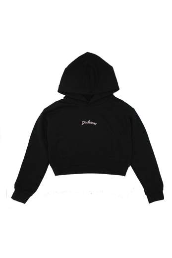 Disclaimer Bambina Felpa Cropped Per Ragazza Con Cappuccio