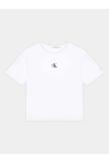 Calvin Klein Bambina T-shirt Cropped Con Stampa Logo