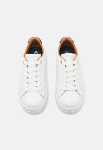 Tommy Hilfiger Bambino Sneaker Bianca Allacciata Bianco/blu
