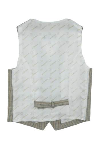 Jeckerson Bambino Gilet Beige Per Bambino Con Righe Blu.