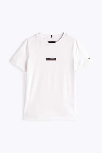 Tommy Hilfiger Bambino T-shirt Bianca Per Bambino Stampa Logo.