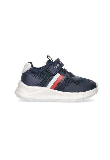 Tommy Hilfiger Bambino Sneakers Blu Per Bambino Con Velcro.