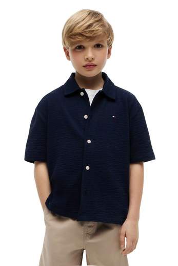Tommy Hilfiger Bambino Polo A Camicia In Tessuto A Righe.