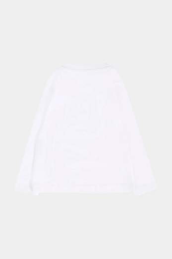 John Richmond Bambino T-shirt Bianca Pe Neonato Logo Con Tessuto Tartan.