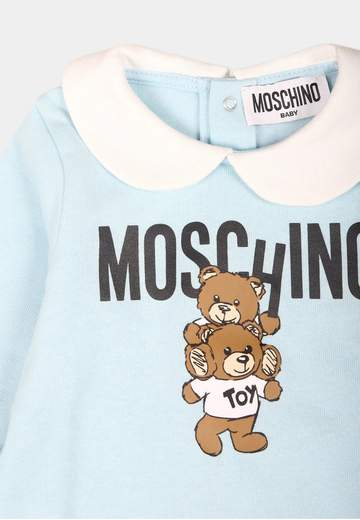 Neonato Tutina Con Colletto Stampa Logo E Teddy.