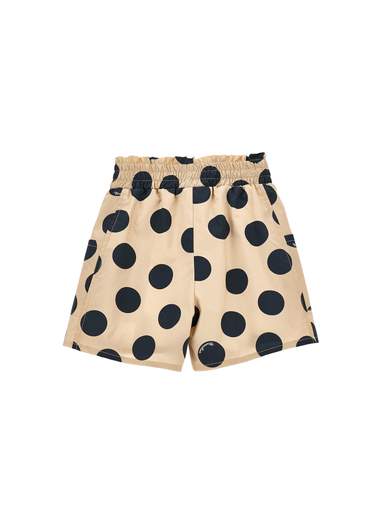 Monnalisa Bambina Shorts Per Bambina Beige Con Pois Nero.