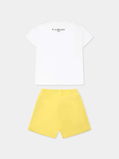 John Richmond Bambino Completo Per Neonato Con T-shirt Iconica E Bermuda In Felpa.