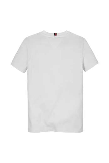 Tommy Hilfiger Bambino T-shirt In Piquet Bianca Con Taschino.